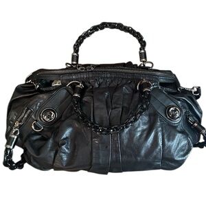 Gucci black leather galaxy hobo